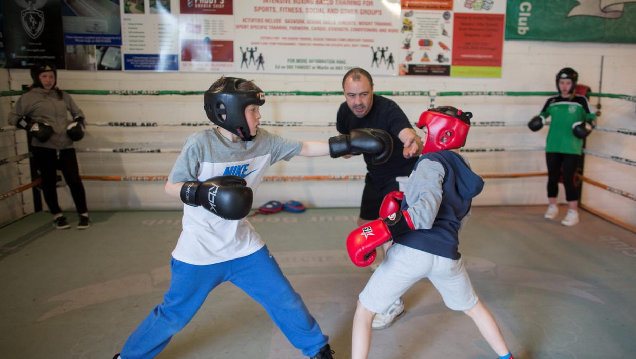 Young guys at hard training